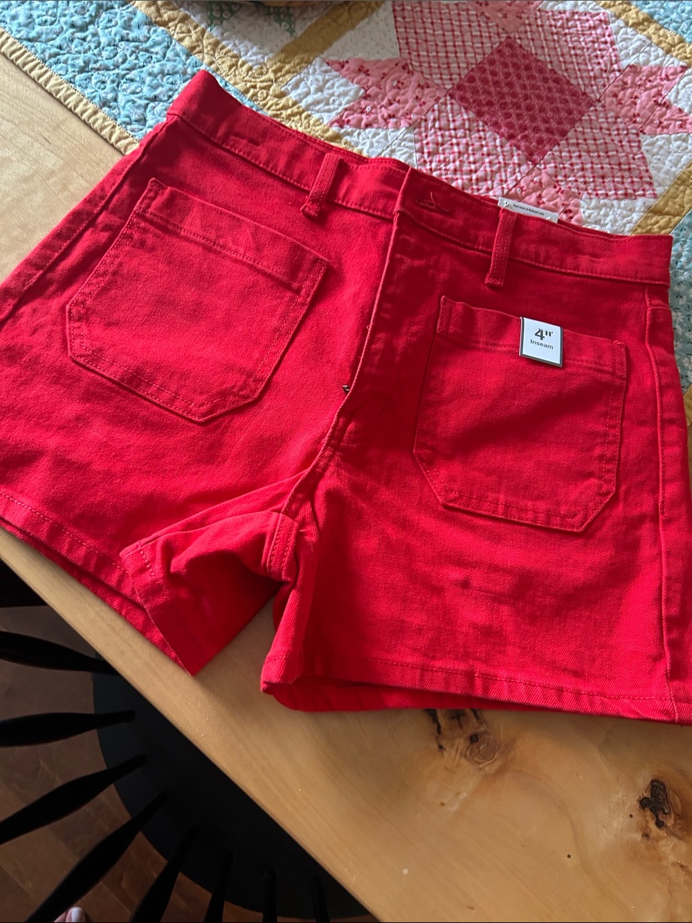 Time and Tru Women's Red Denim Jean Shorts